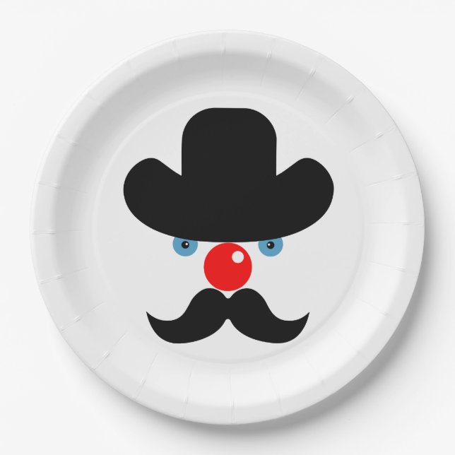 Funny clown face paper plate (Front)