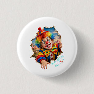 Funny Clown Kid Breaking Out 3 Cm Round Badge