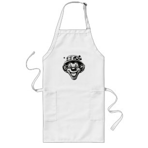 Funny Clown Logo – Upside-Down Cap & Tongue-Out  Long Apron