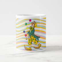 Funny Clown Playing With Colourful Balls