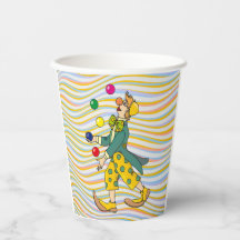 Funny Clown Playing With Colourful Balls