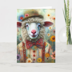 Funny Clown Sheep All Occasions Card