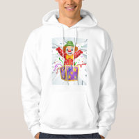 funny clown under the broken glass