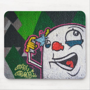 Funny Clown With White Face Mouse Pad