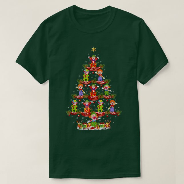 Funny Clown Xmas Holiday Santa Clown Christmas Tre T-Shirt (Design Front)