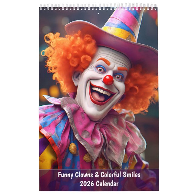 Funny Clowns & Colorful Smiles 2026 Calendar (Cover)