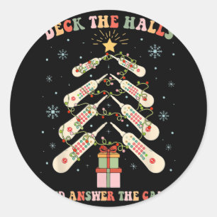 Funny Cna Nurse Christmas Medical Xmas Trees Nursi Classic Round Sticker