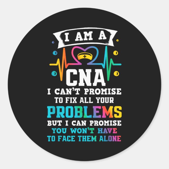 Funny Cna Nurse  Classic Round Sticker (Front)