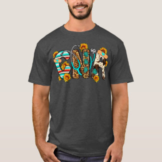 Funny CNA Nurse Sunflowers Leopard Serape Men Wome T-Shirt