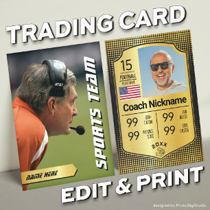 Funny Coach Trading Card Coach Stats Card Gift