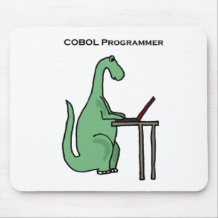 Funny COBOL Programmer Dinosaur Mouse Pad