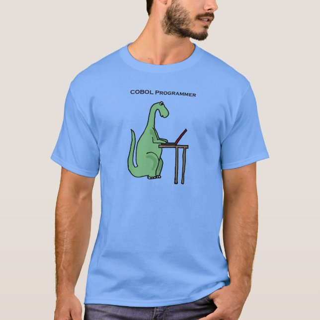 Funny COBOL Programmer Dinosaur T-Shirt (Front)