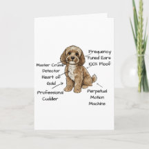 Funny Cockapoo Anatomy Greeting Card