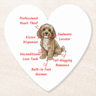 Funny Cockapoo Anatomy - Unique Valentine Gift Paper Coaster