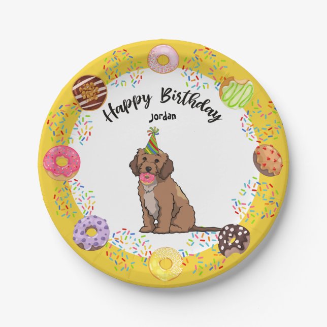 Funny Cockapoo Birthday Party Paper Plate (Front)