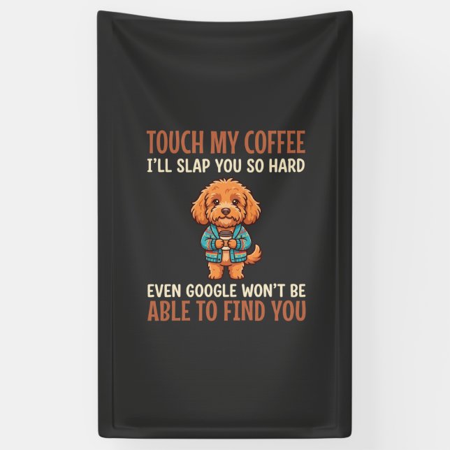 Funny Cockapoo Coffee Lover Banner (Vertical)