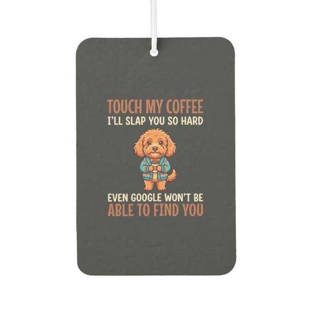 Funny Cockapoo Coffee Lover Car Air Freshener (Front)
