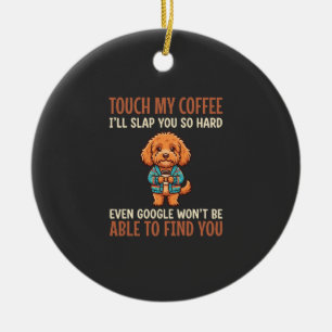 Funny Cockapoo Coffee Lover Ceramic Tree Decoration