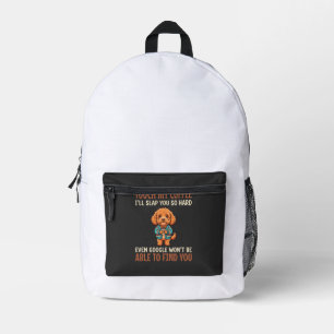 Funny Cockapoo Coffee Lover Printed Backpack