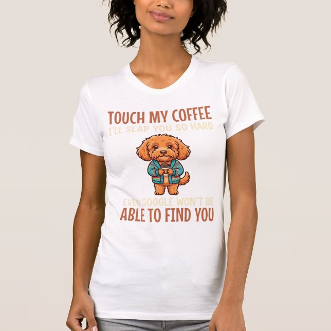 Funny Cockapoo Coffee Lover T-Shirt (Front)
