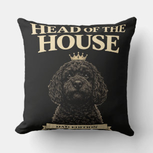 Funny Cockapoo Dad Gift   Head Of The House Cushion