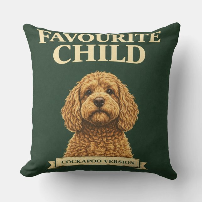 Funny Cockapoo Gift | Favorite Child Cushion (Front)