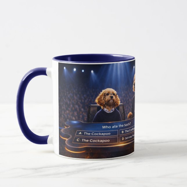 Funny Cockapoo Gift Mug | Who Ate The Sock (Left)