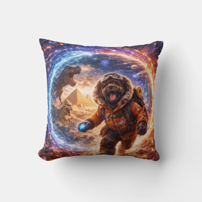 Funny Cockapoo Gift | Space Dog Cushion (Front)