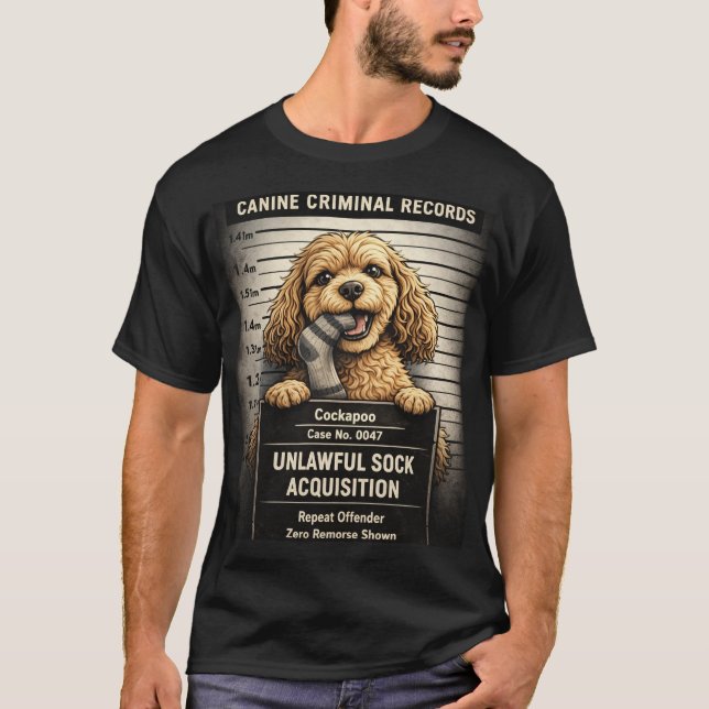 Funny Cockapoo Mugshot Shirt Gift (Front)