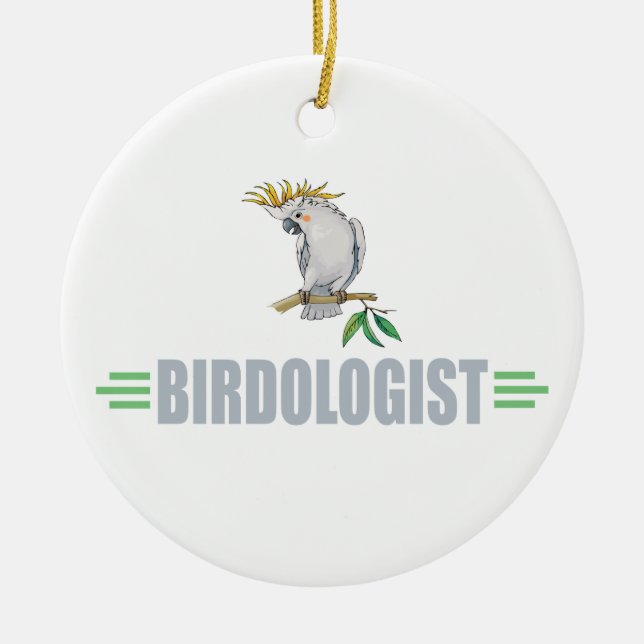 Funny Cockatiel Ceramic Tree Decoration (Front)