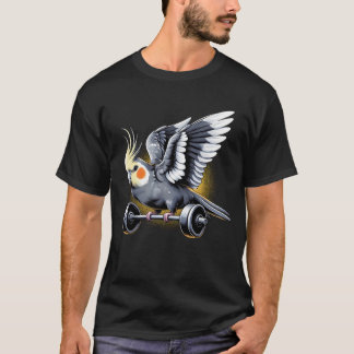 Funny Cockatiel Parrot Deadlift Weightlifting T-Shirt