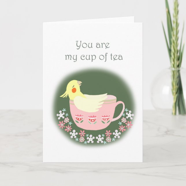 Funny Cockatiel Valetine's Day Anniversary Love Card (Front)