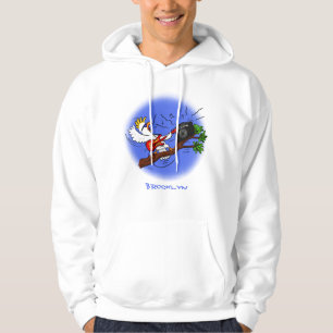 Funny cockatoo playing rock guitar cartoon hoodie