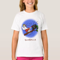 Funny cockatoo playing rock guitar cartoon