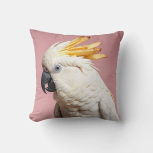 Funny Cockatoo With French Fries Crest Cushion