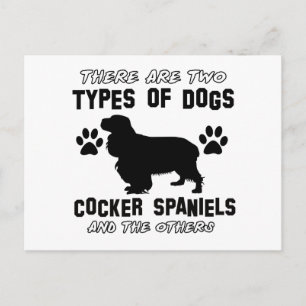 Funny cocker spaniel designs postcard