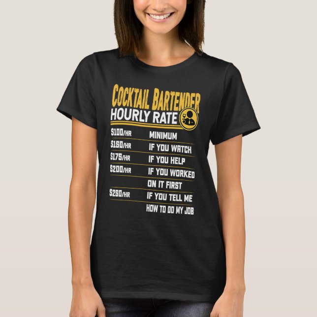 Funny Cocktail Bartender Bartending Mixologist Hou T-Shirt (Front)