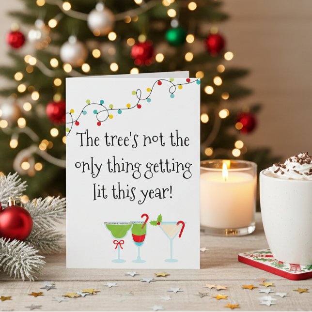 Funny Cocktail Drinking Party Christmas Holiday Card (Creator Uploaded)