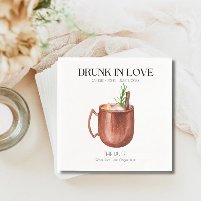 Funny Cocktail Napkins for Wedding Bar (Custom Signature Cocktail Wedding Napkins)