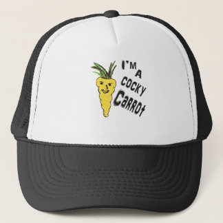 funny cocky carrot is amazing peace of ar work trucker hat
