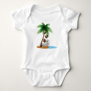 Funny Coconut Chaos – Humourous Palm Tree Baby Bodysuit