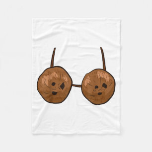 Funny Coconut Summer Coconuts Bra Funny Halloween  Fleece Blanket