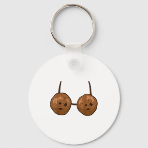 Funny Coconut Summer Coconuts Bra Funny Halloween Key Ring