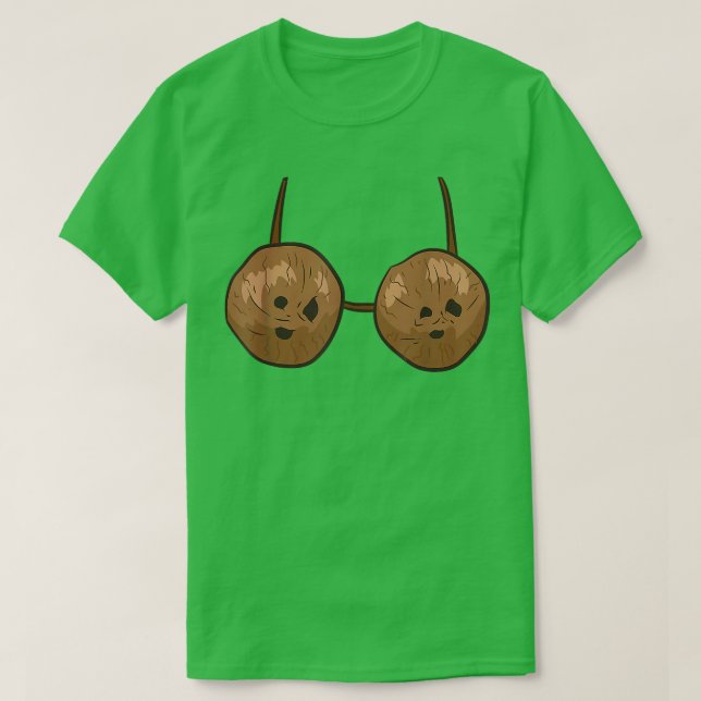 Funny Coconut Summer Coconuts Bra Funny Halloween  T-Shirt (Design Front)