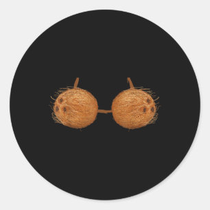 Funny Coconuts Summer Coconut Bra Halloween Costum Classic Round Sticker