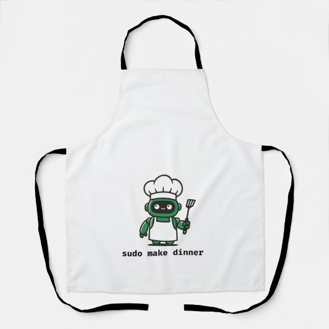 Funny Coder Apron — sudo make dinner (Front)