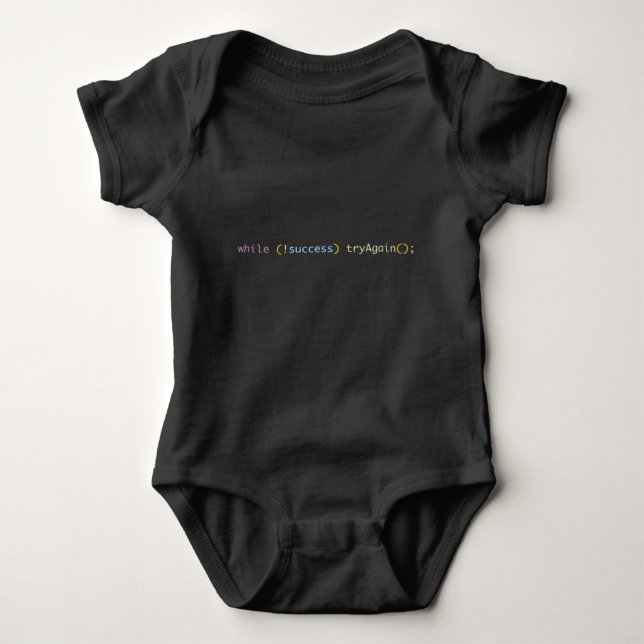 Funny Coder Baby Shower Gift | Try Again Infant Bodysuit (Front)