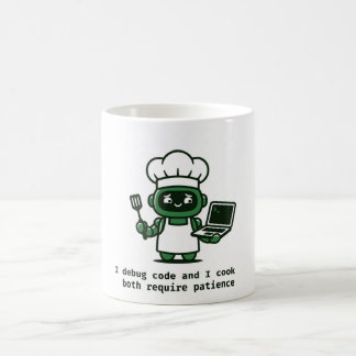 Funny Coder Mug — I Debug Code and I Cook