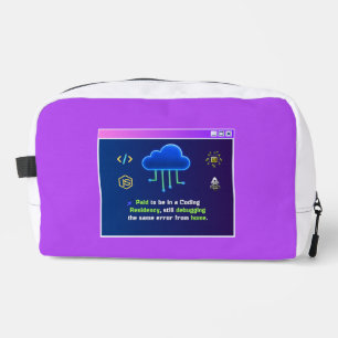 Funny Coding Residency,Retro Synthwave Neon Hacker Dopp Kit