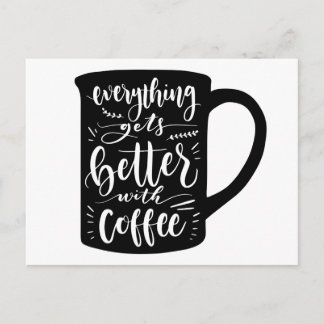 Funny Coffee Addict Caffeine Quote Hello Love Postcard